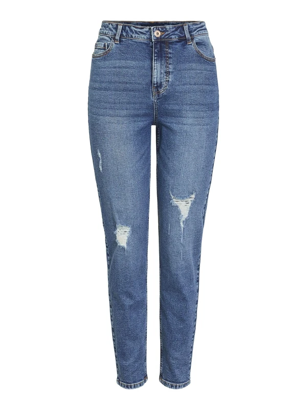 PIECES Womens Pckesia Mom Hw ANK DEST Mb235 Noos Bc Slacks, Medium Blue (Medium Blue Denim), M UK
