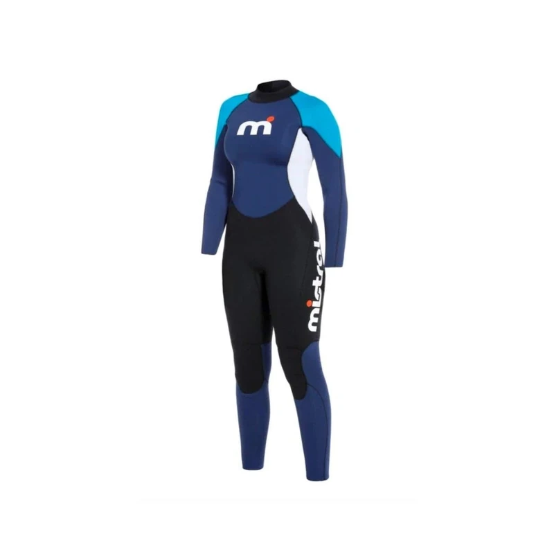 MISTRAL Women's Wetsuit 4/3 GBS Full Suit, Blue/White/Black, S - Image 1