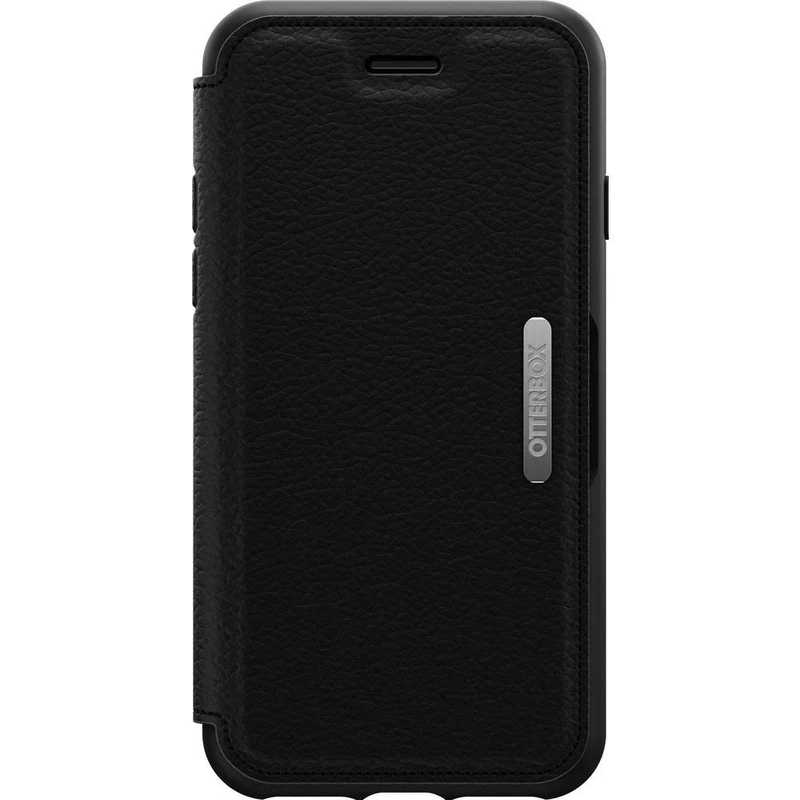 OtterBox Strada Case for iPhone 7/8/SE 2nd Gen/SE 3rd Gen, Shockproof, Drop proof, Premium Leather Protective Folio with Two Card Holders, 3x Tested to Military Standard, Black