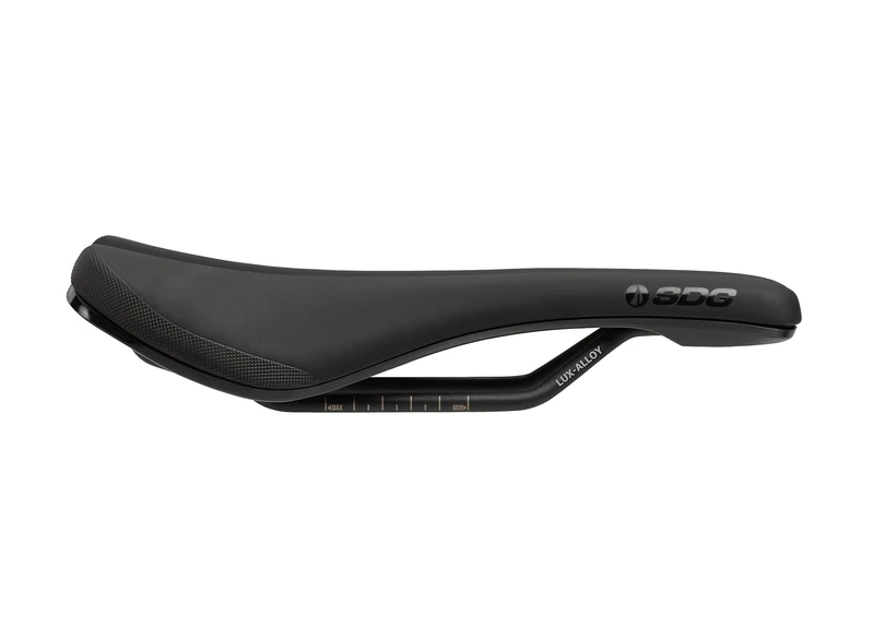 SDG Bel Air 3.0 Lux-Alloy Rail Saddle | Black Microfibre Top/Black Base | 260 x 140 mm | Trail, Enduro & XC MTB Bicycle Seat with Rear Rise & EVA Foam