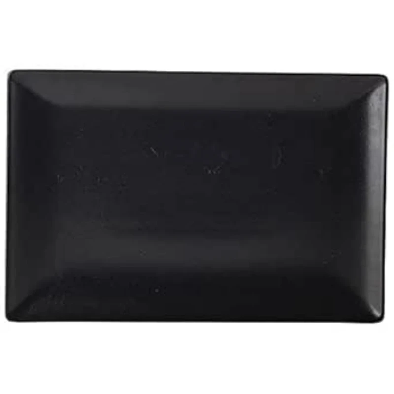 Luna Black Stoneware Rectangular Plate 30 x 20cm - Pack of 6