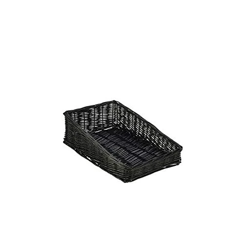 Genware Wicker Display Basket Black 40 x 25 x 12cm - Case of 8
