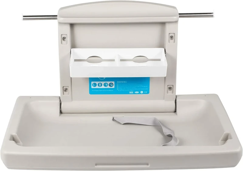VEVOR Horizontal Baby Changing Table Wall-Mounted Baby Diaper Changing Station Vertical Fold Down Baby Changing Table