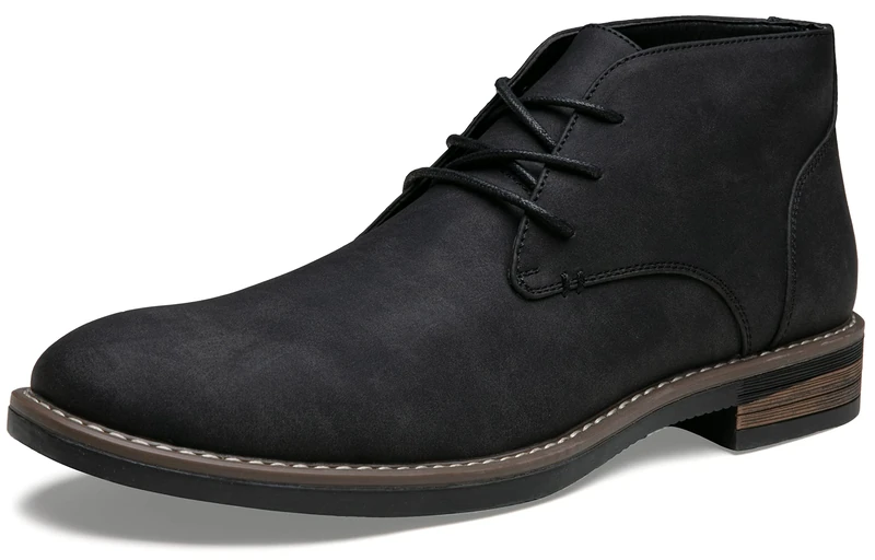 Jousen Men's Chukka Boots Lace Up Desert Ankle Boots Classic Causal Dress Boots for Men, Men's Chukka Boots-amy656a-black, 9.5