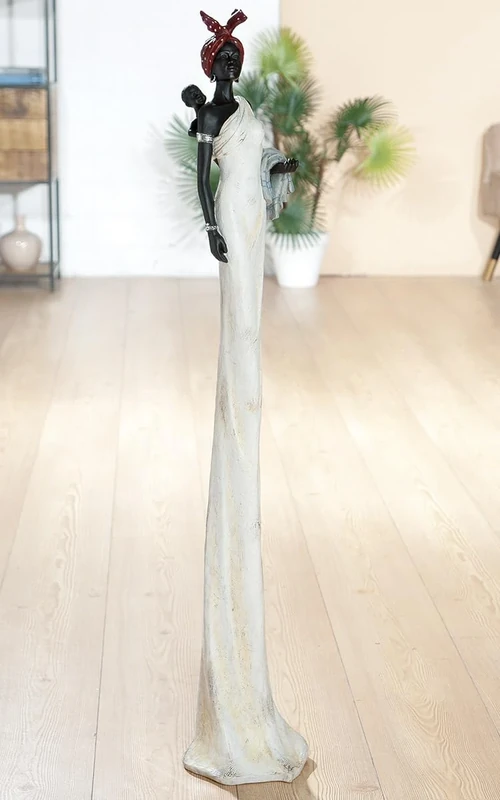 GILDE Decorative Figurine, Resin, Cream, Brown, 20 x 104 cm