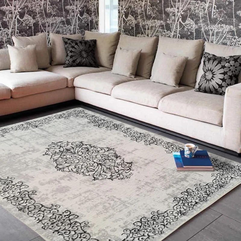Mani Textile Baroque Rug Grey 160 x 230 cm