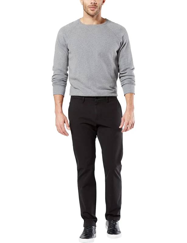 Dockers Men's B&t Smart 360 Flex Chino Tapered Pants, Black, 50W 34L UK