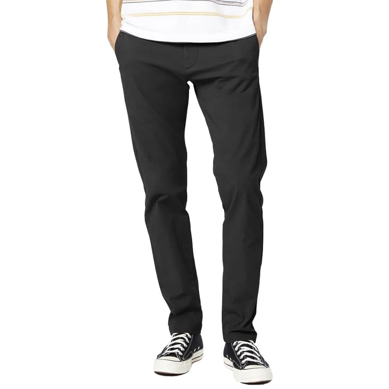 Dockers Men's Smart 360 Flex Chino Slim Casual Pants, Black, 33W / 36L