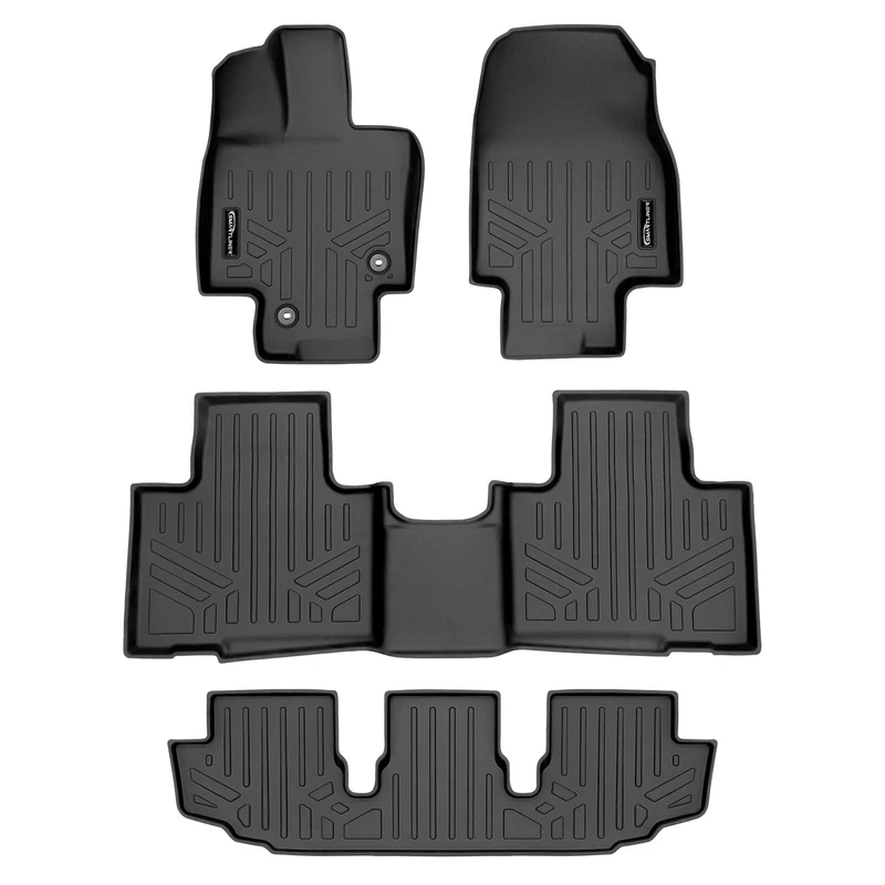 SMARTLINER SA0500/B0500/C0500 Floor Mats 3 Row Liner Set Black for 2020-2021 Highlander Fits W/ 2nd Row Bench or Bucket Seats w/Center Console