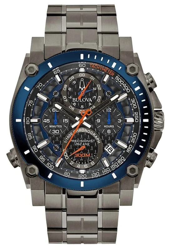 Bulova Men Chronograph Quartz Watch with Stainless Steel Strap 98B343