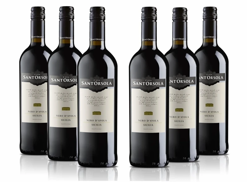 Sant'Orsola Nero d'Avola Doc Sicilia Italian Red Dry Wine, 6 x 750 ml