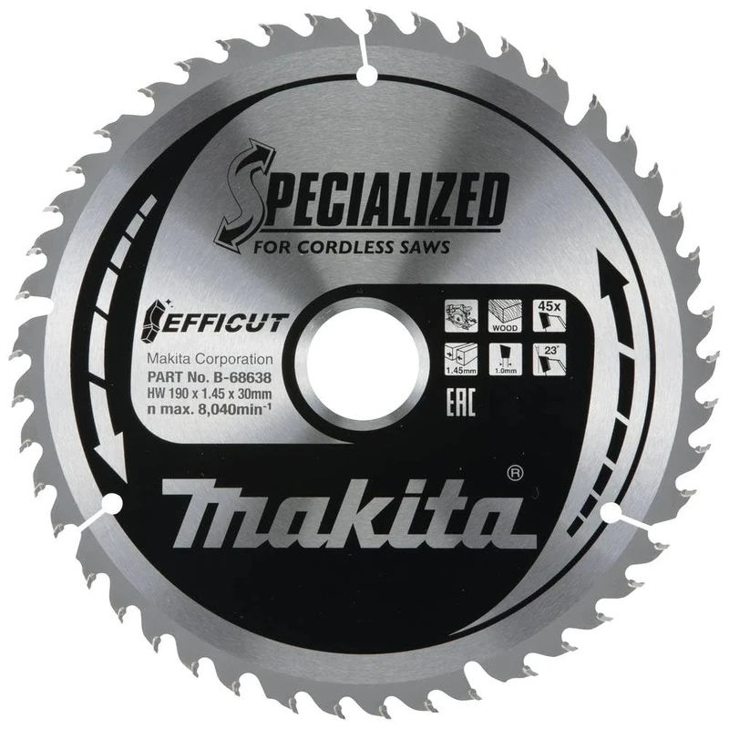 Makita B-68638 TCT Efficut Saw Blade 190x30x45T