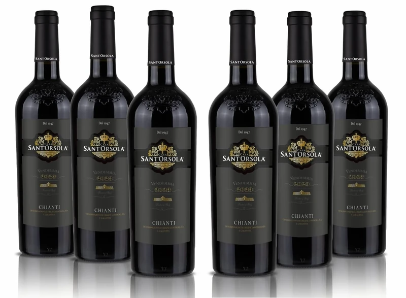 Sant'Orsola Chianti D.O.C.G Italian Red Dry Wine, 6 x 750ml