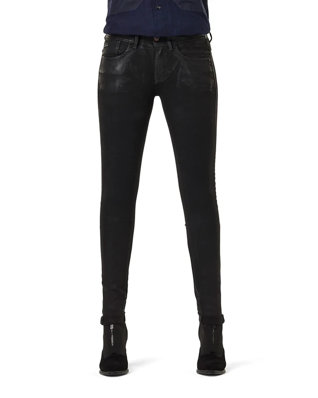 G-Star Women's Lynn Mid Skinny Jeans, Black (black radiant cobler D06746-B472-B996), 24W / 30L
