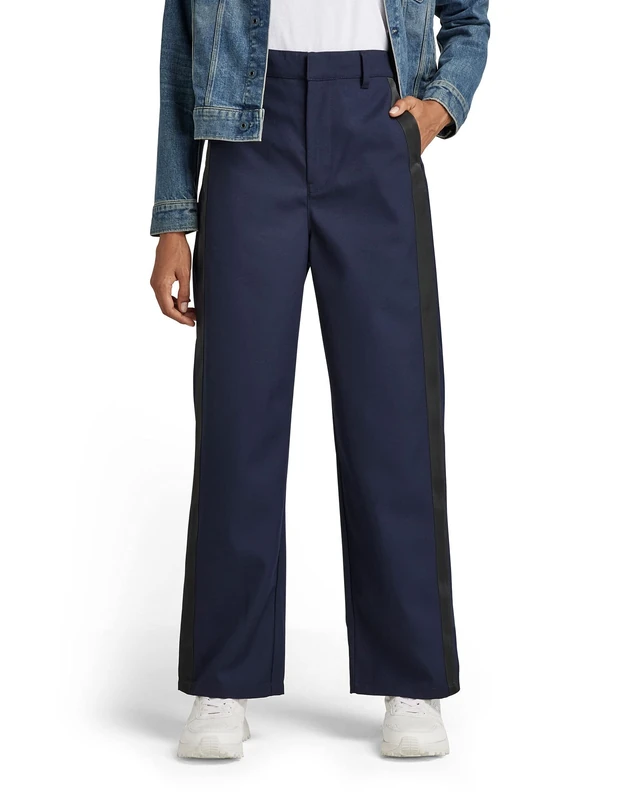 G-Star Women's Wide Workwear Ultra High Pants, Blue (naval blue D18054-C523-1501), 25 - Image 1
