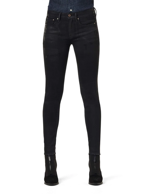 G-Star Women's 3301 Mid Skinny Jeans, Black (black radiant cobler restored D05889-B472-B997), 26W / 32L