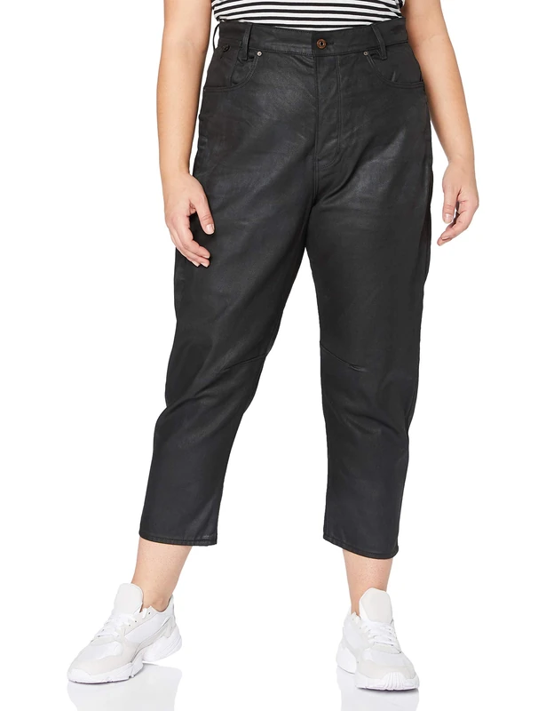 G-Star Women's C-Staq 3D Boyfriend Cropped Jeans, Black (waxed black cobler D17870-C526-A946), 26W / 32L