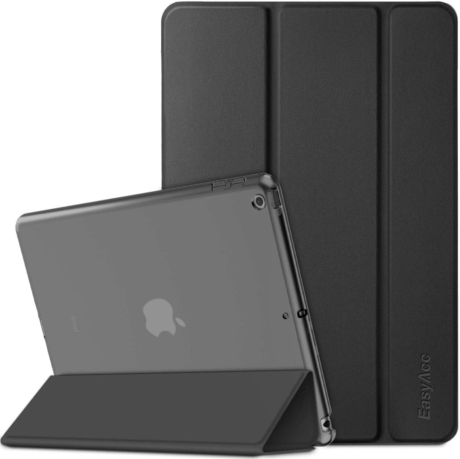 EasyAcc Case Compatible with iPad 9.7 2018 / iPad 6th Generation/iPad 2017 / iPad 5th Generation(NOT for Air 1st/Air 2), Ultra Thin Translucent Cover Auto Wake Up/Sleep, Black