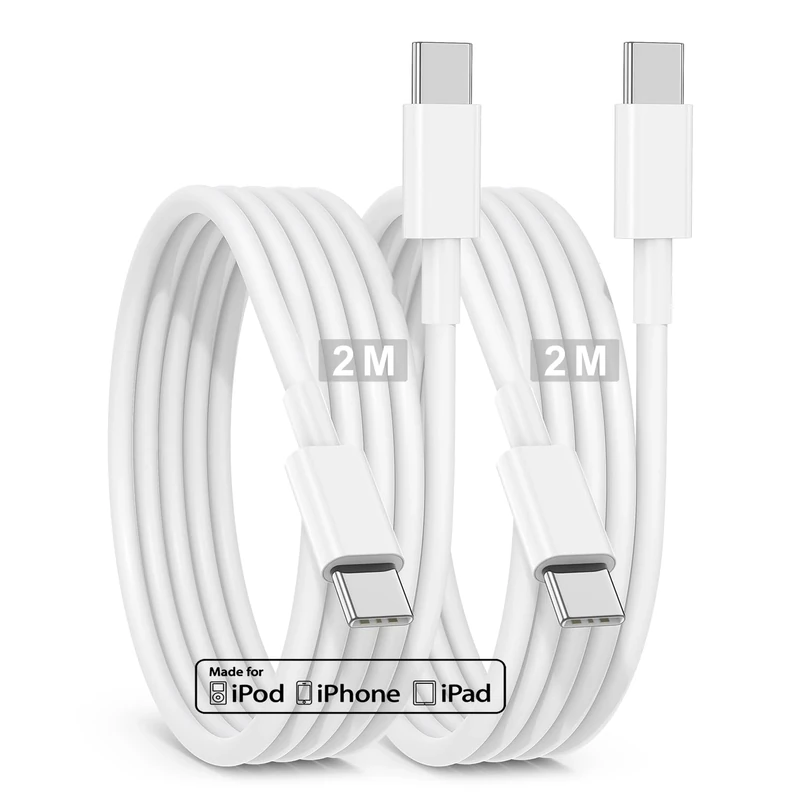 USB C to USB C Charger Cable 3M, 2Pack 3M iPhone 15 16 Charger Cable Lead 60W, Long Type C to C Charging Cable Wire 10ft for Apple iPhone 16 Plus/16 Pro/16 Pro Max/15 Plus/15 Pro/15 Pro Max/iPad Pro
