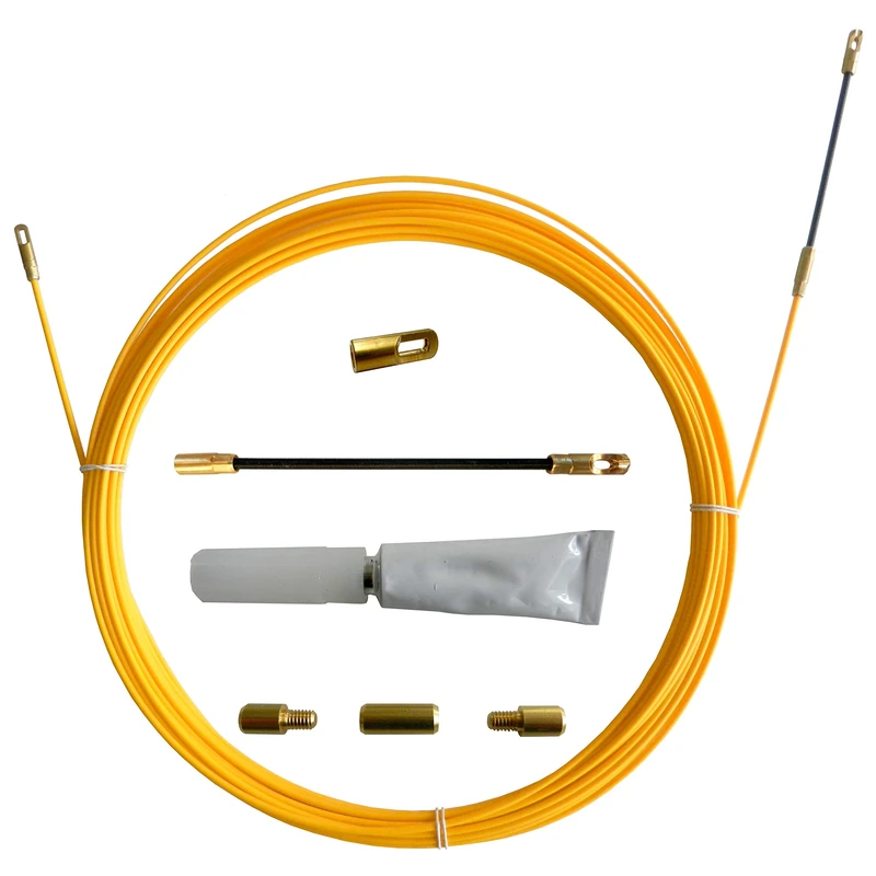 Snake Cable Pulling fishtape in Fiberglass Ø3 mm, 30 Meters. with Repair Set