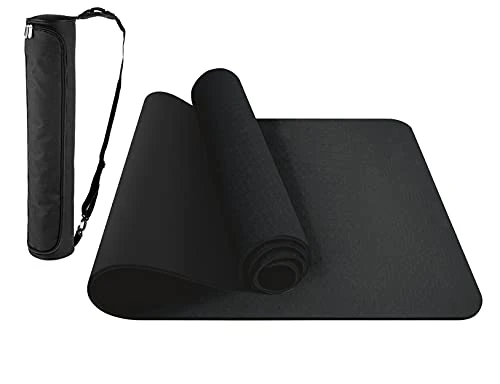 ComFy Mat Yoga Mat – Non-Slip Premium TPE Yoga Mat [Bonus Waterproof Carry Bag] – Eco-Friendly Workout Mat for Pilates, Meditation, Women, Men – Fitness Exercise Mat, 183cm x 61cm x 6mm