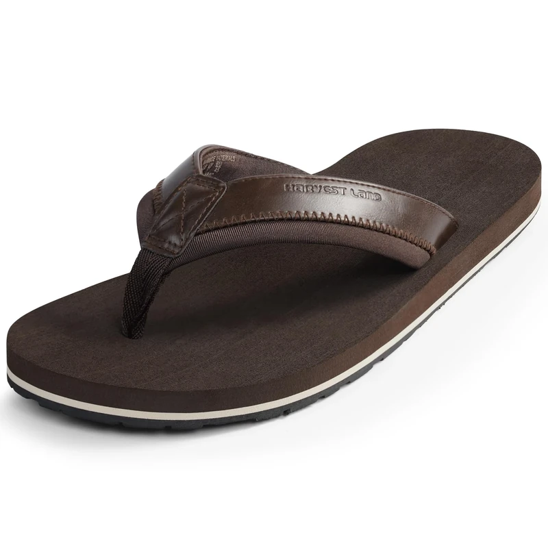Mens Flip Flops Adults Thong Sandals for Beach/Pool with Comfy Arch Support Open Toe Summer Shoes Chocolate Brown UK12