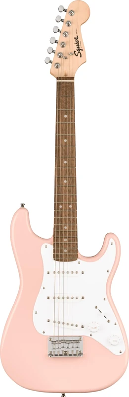 Fender Squier Electric Mini Stratocaster, Electric Guitar, Shell Pink, Ideal For Guitar Beginners, Comes with Free Virtual Lessons