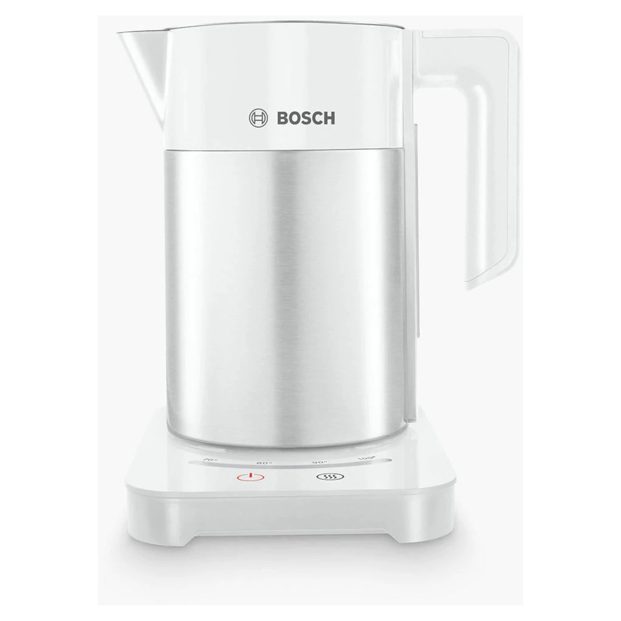 Bosch Sky TWK7201GB 7 Variable Temperature settings & KeepWarm function, Cordless Kettle, 1.7 Litres, White/Silver