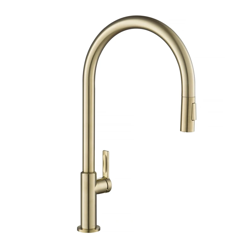 Kraus KPF-2821SFACB Oletto High-Arc Single Handle Pull-Down Kitchen Faucet, 21 Inch, Antique Champagne Bronze