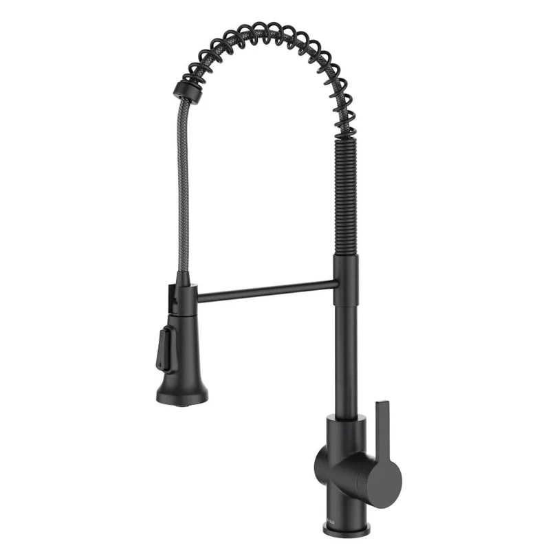 Kraus KPF-1691MB Britt Commercial Style Pull-Down Single Handle Kitchen Faucet, Matte Black