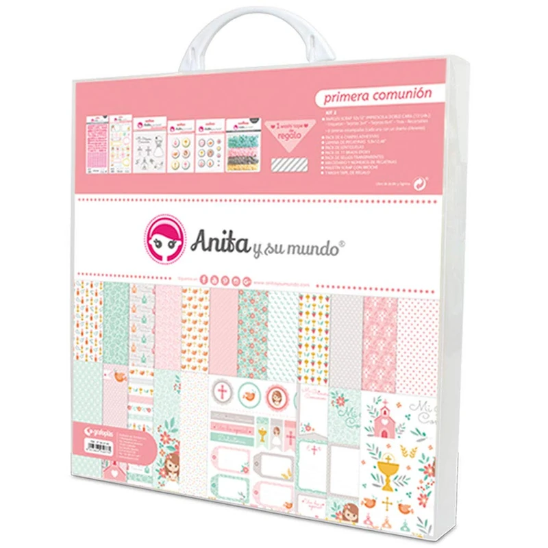 Anita and His World First Communion Girl Scrapbooking Kit, Pink, 30 x 30.5 cm, 8