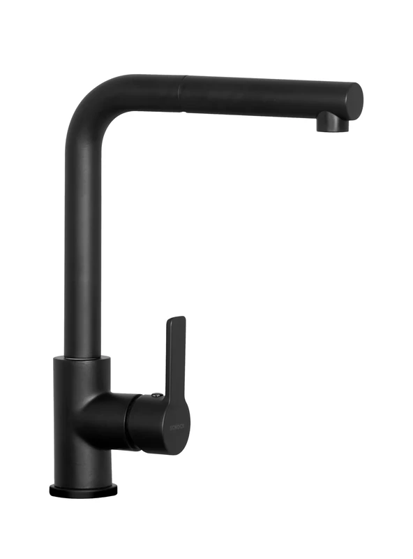 SCHOCK | Aquatown Shower Mixer with High Bridge Spout and Pull-Out Shower, Absolute Black, h320 mm