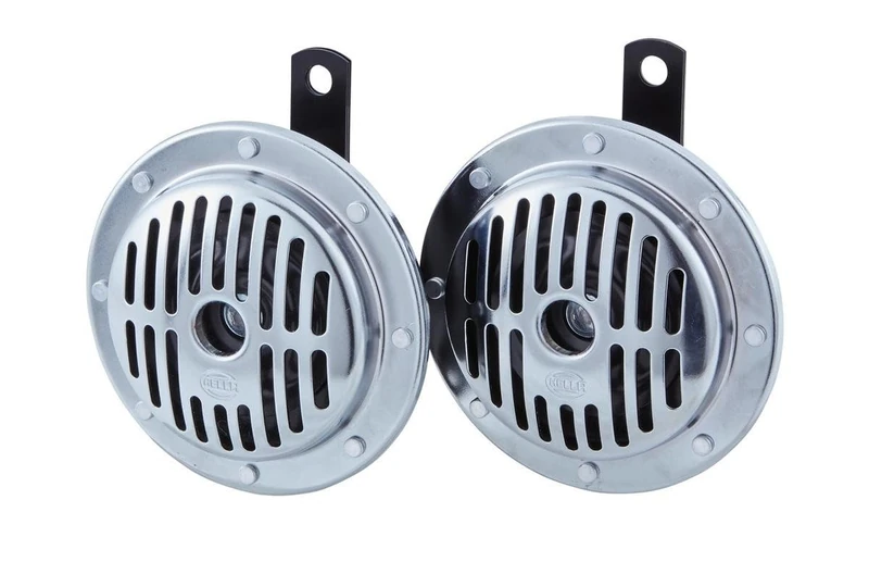 HELLA Signal Horn - PERFORMANCE HORN S130 SET - 12V - 118dB(A) - Frequency Range: 280/380Hz - Low Tone/High Tone - Electric - Housing Colour: Chrome/Black - Quantity: 2 - 3CB 004 811-091