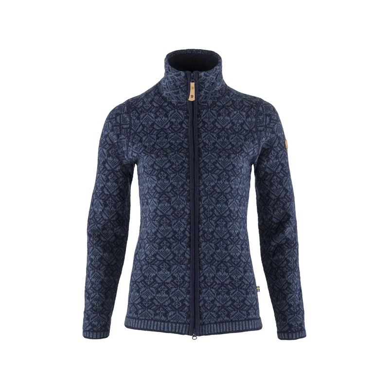Fjallraven Snow Cardigan W Sweatshirt - Blue, Small