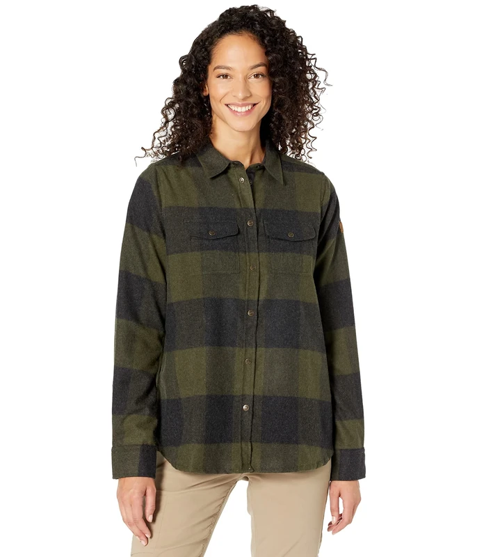 Fjallraven Women's Canada W Long Sleeved T shirt, Grey, XL UK