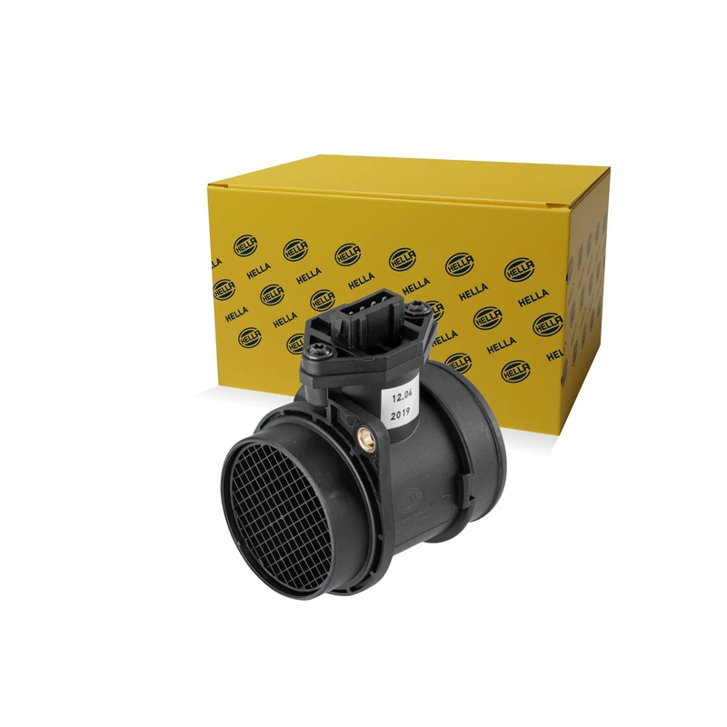 HELLA 8ET 358 095-411 Air Mass Sensor - 4-pin connector - Pipe-neck - without gasket / seal