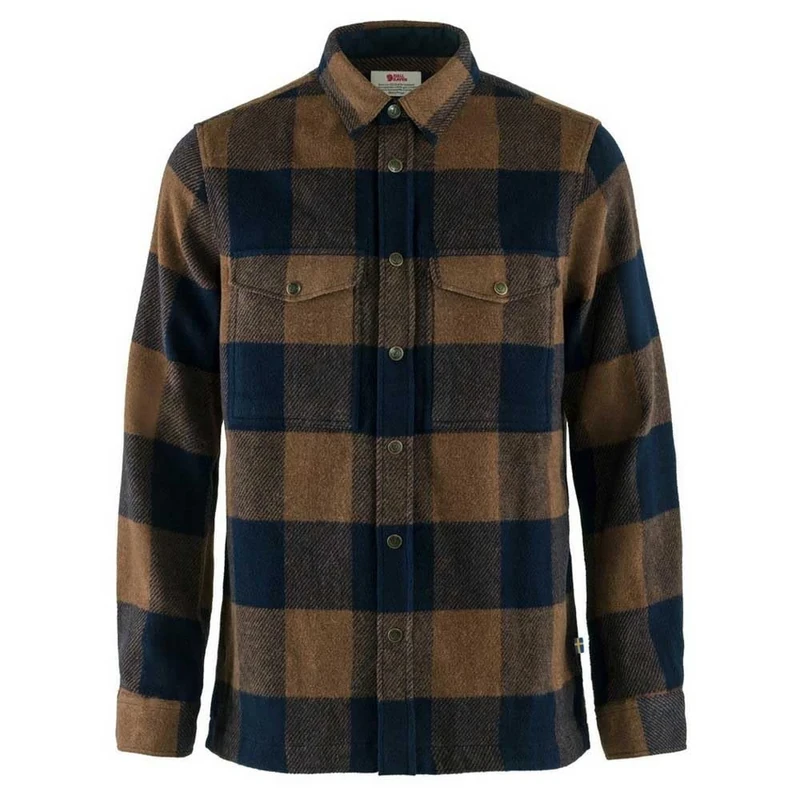 Fjallraven Men's Canada M Long Sleeved T shirt, Brown, S UK