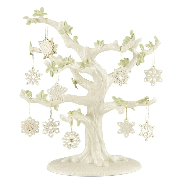 Lenox Snowflake 10-Piece Ornament & Tree Set, 6.35 LB, Multi, 11