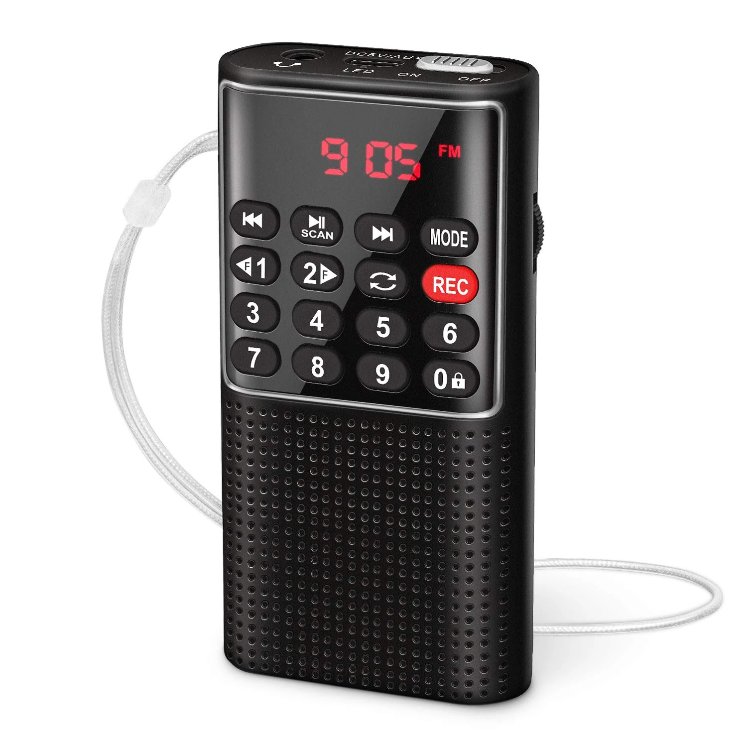 PRUNUS J-328 Small Radio Portable Rechargeable FM Radio, MP3 Digital Radio with Recorder,SD/TF/AUX, Portable Radios Battery Operated with Lock Keys for Jogging, Walking, Traveling(NO AM)