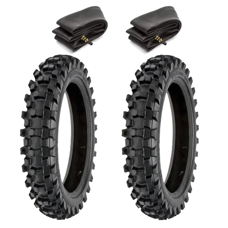 Ecovelo 2 x 2.50, 10 Tyres and Inner Tubes 33J Cross Mini Moto with Minicross Tread - Image 1