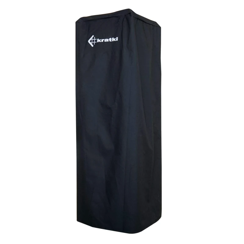KRATKI weather protection cover for the patio gas fireplace | 129 x 46 x 46 cm | black with white logo | 100% polyester | PVC carrier | Tarpaulin ideal as a patio stove cover | Waterproof & windproof