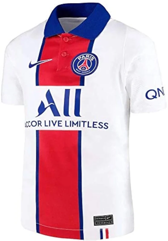 Nike PSG Y Nk BRT Stad JSY Ss AW T-Shirt - White/(Old Royal) (Full Sponsor), Small