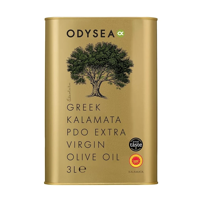 Odysea Greek PDO Kalamata Extra Virgin Olive Oil Tin, 3 Litre