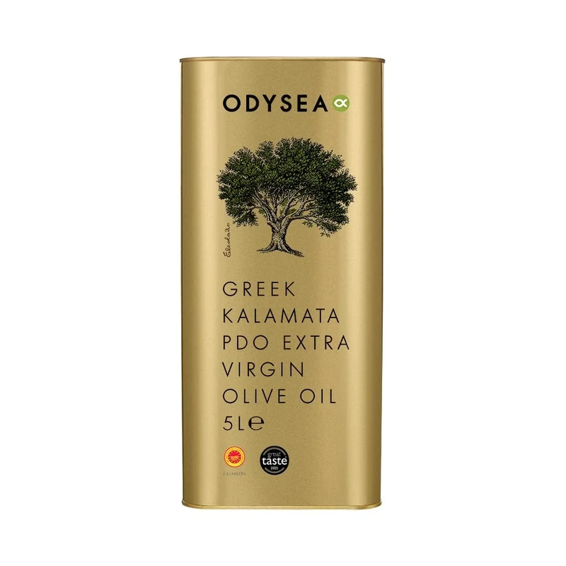 Odysea Greek PDO Kalamata Extra Virgin Olive Oil Tin, 5 Litre