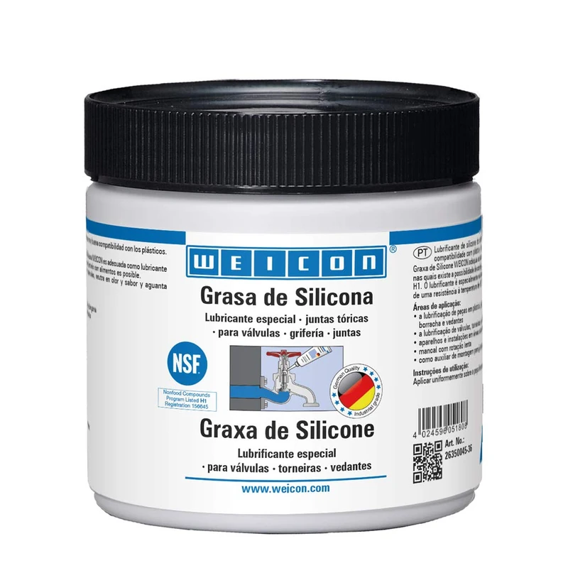 WEICON 26350045-36 Silicone Grease 450g Lubricant for Valves, Frames and Gaskets - Colorless