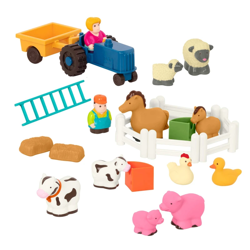 Battat – Farm Animal Play Set – 25 Animals, Fences, Farmers, Tractor, Trailer & More for Toddlers 18 Months+ - Image 1