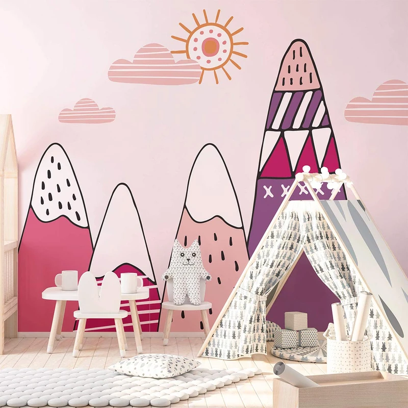 Ambiance Stickers Scandinavian Nordic Mountains Wall Decals, DIY Home Decor, Peel and Stick Removable Stickers, Waterproof and Self Adhesive Wall Art - H145 x L220 CM - Image 1