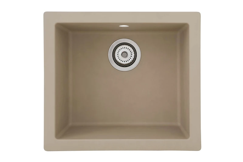 Respekta Ohio Mineralite Sink in Sand Beige / 1 Basin Built-in Sink 50 x 44 cm/Suitable for Base Cabinets from 50 cm Wide