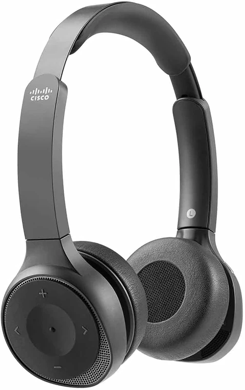 Cisco Headset 730, Wireless Dual On-Ear Bluetooth Headset with Case, USB-A HD Bluetooth Adapter, USB-A and 3.5 mm Cables, Carbon Black, 1-Year Limited Liability Warranty (HS-WL-730-BUNA-C)