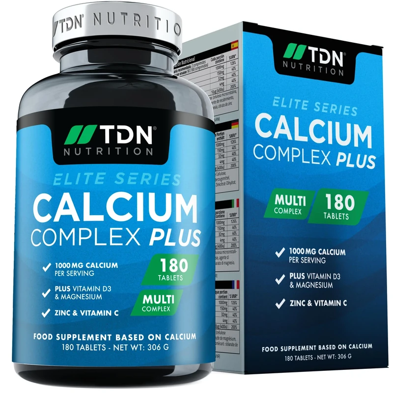 3 Months Supply - Calcium and Vitamin D - 180 Tablets - High Strength 1000mg Calcium Complex with Vitamin D3, Magnesium, Zinc and Vitamin C - Supports Bones - Osteo Supplement - Packaging May Vary